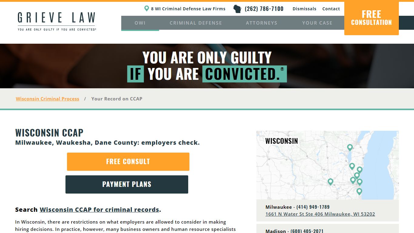 Wisconsin CCAP Milwaukee, Waukesha, Dane County: employers check.
